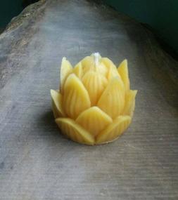 100 % Pure Beeswax Lotus Candle - Michigan Made - Yoga Gift 