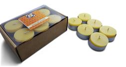 12 Natural Honey Scented Beeswax Tea Light Candles, Cotton W