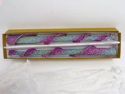 Purple Blue Twisted Swirl Tapers  482