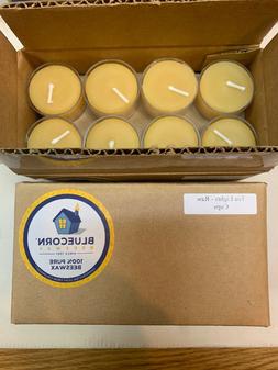 Bluecorn Beeswax 100% Pure Beeswax Tea Lights 24 Pack Raw