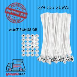 Candle Wicks 100 8 inch for Soy Beeswax Candlewick SET Makin