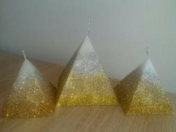 Handmade 100% Beeswax Candle  set of 3 pcs One large and two