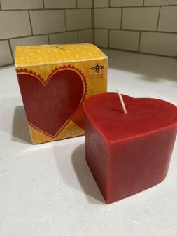 HEART PILLAR CANDLE Big Dipper Wax Works Handmade 100% Beesw