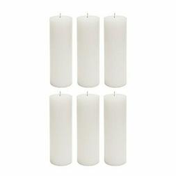 6 Pcs Unscented White Round Pillar Candle, Hand