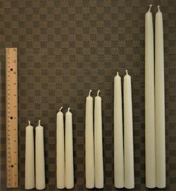 Pure Ivory BEESWAX Tapered candles, 100% cotton wicks, smoke
