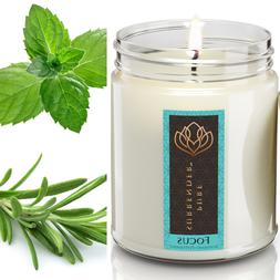 Rosemary Peppermint Aromatherapy Soy Candle | 9 oz Jar | Han