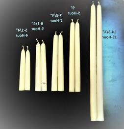Pure IVORY BEESWAX Taper CANDLES, 100% cotton wicks, drip-le